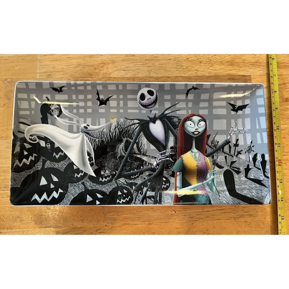 Disney Nightmare Before Christmas Color Ceramic Tray Platter Jack Sally Zero NEW